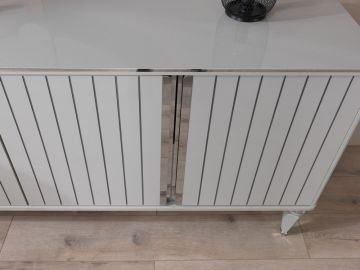 Marmo Sis Gri Yemek Odası